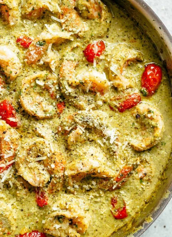 #AmbitiousWomenCookToo | Creamy Pesto Shrimp