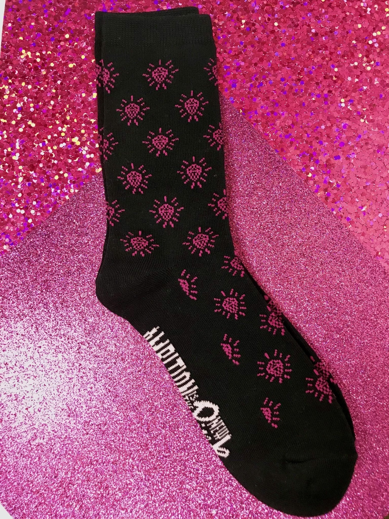 All - Over Diamond Glam Printed Socks - Ambition Is The New Pink