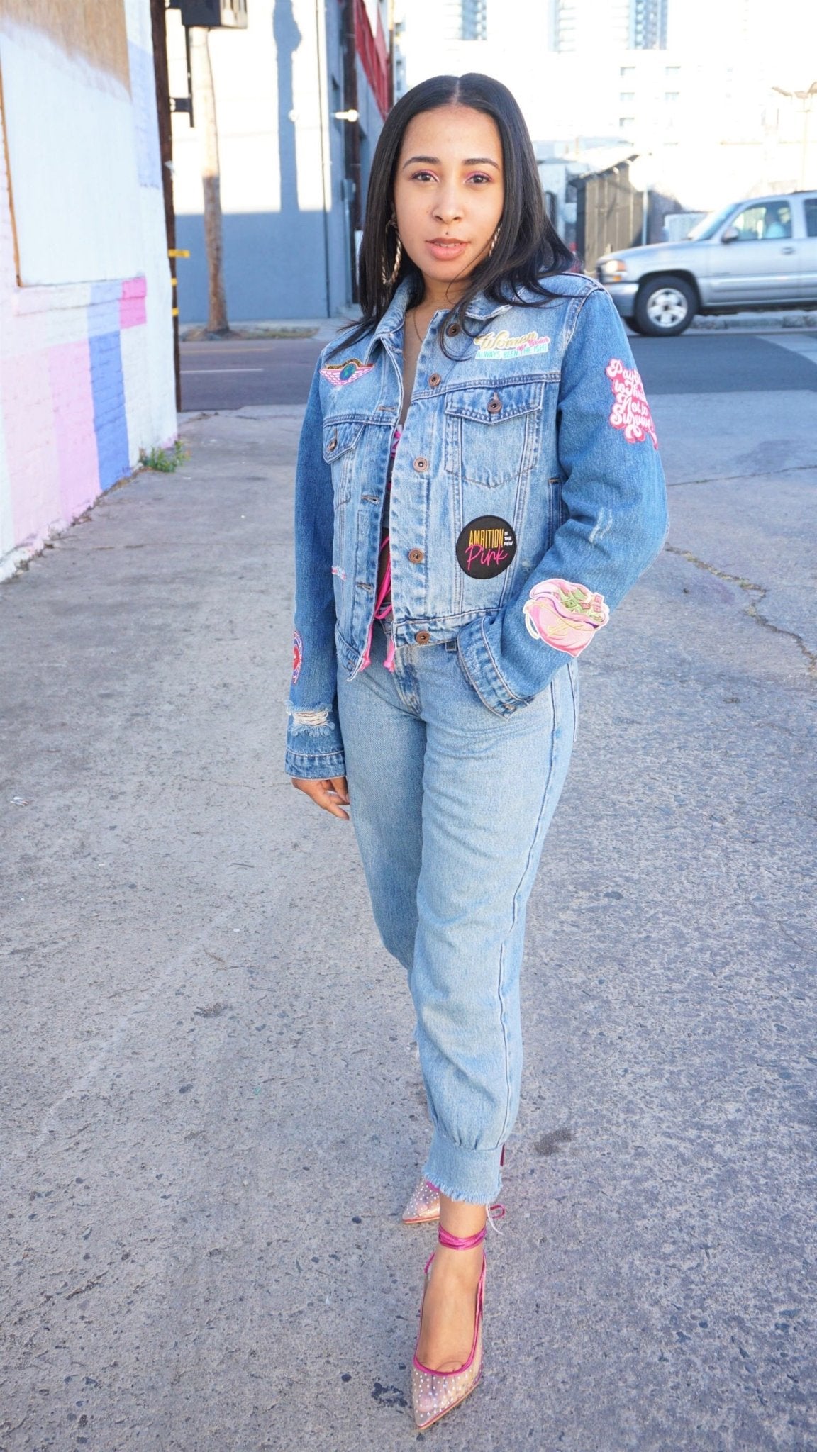 Ambitious Girl Magic Denim Jacket - Ambition Is The New Pink